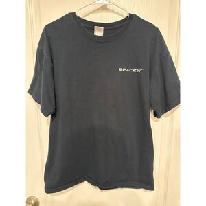 SpaceX Dragon Crew Capsule T-Shirt Mens Large Navy Blue Short Sleeve Graphic Tee